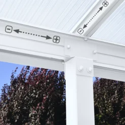 Palram - Canopia Olympia White Non-retractable Awning, (L)7.39m (H)3.05m (W)2.95m -Outdoor Garden Shop palram canopia olympia white non retractable awning l 7 39m h 3 05m w 2 95m7290108134322 02i bq