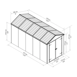 Palram - Canopia Rubicon 6x12 Apex Dark Grey Plastic Shed With Floor -Outdoor Garden Shop palram canopia rubicon 6x12 apex dark grey plastic shed with floor7290108603422 01t BQ