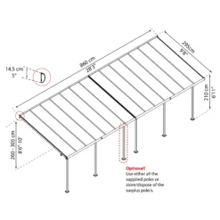 Palram - Canopia Sierra Grey Non-retractable Awning, (L)8.6m (H)3.05m (W)2.95m 14 Palram - Canopia Sierra Grey Non-retractable Awning, (L)8.6m (H)3.05m (W)2.95m -Outdoor Garden Shop palram canopia sierra grey non retractable awning l 8 6m h 3 05m w 2 95m7290108130621 01t bq