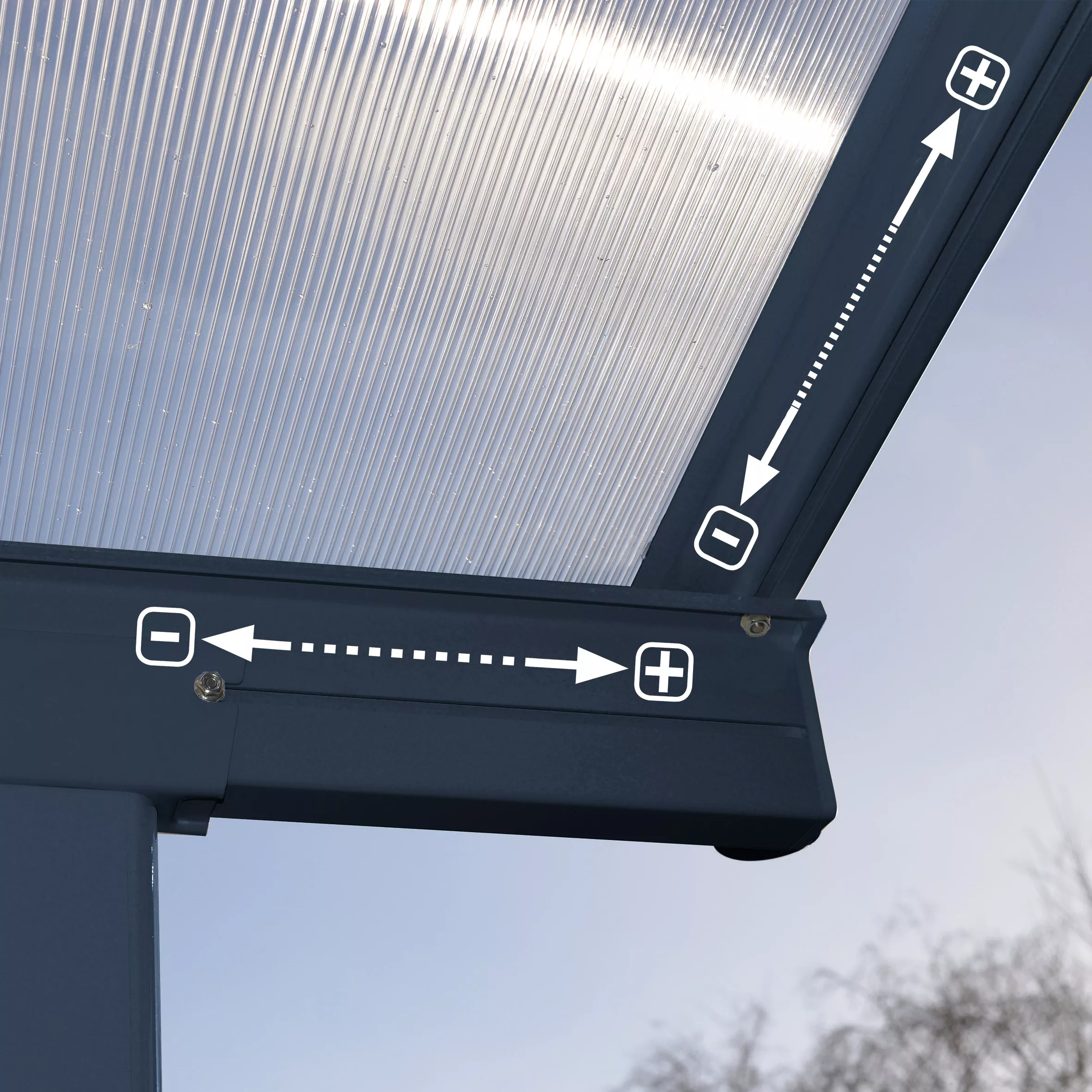 Palram - Canopia Sierra Grey Non-retractable Awning, (L)8.6m (H)3.05m (W)2.95m 5 Palram - Canopia Sierra Grey Non-retractable Awning, (L)8.6m (H)3.05m (W)2.95m - Image 3