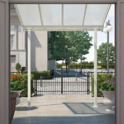 Palram - Canopia Sierra White Non-retractable Awning, (L)2.25m (H)3m (W)2.25m -Outdoor Garden Shop palram canopia sierra white non retractable awning l 2 25m h 3m w 2 25m7290108131314 01i bq