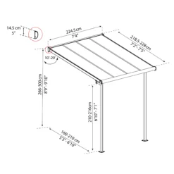 Palram - Canopia Sierra White Non-retractable Awning, (L)2.25m (H)3m (W)2.25m -Outdoor Garden Shop palram canopia sierra white non retractable awning l 2 25m h 3m w 2 25m7290108131314 01t bq