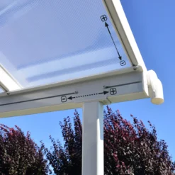 Palram - Canopia Sierra White Non-retractable Awning, (L)2.25m (H)3m (W)2.25m -Outdoor Garden Shop palram canopia sierra white non retractable awning l 2 25m h 3m w 2 25m7290108131314 08i bq