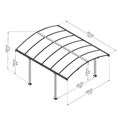 Palram - Canopia Tucson Grey Rectangular Gazebo, (W)4.3m (D)3.59m - Assembly Required -Outdoor Garden Shop palram canopia tucson grey rectangular gazebo w 4 3m d 3 59m assembly required7290108601633 01t bq