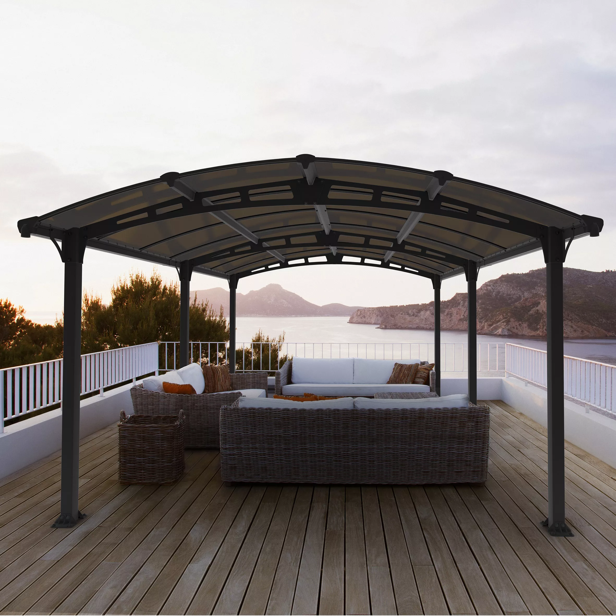 Palram - Canopia Tucson Grey Rectangular Gazebo, (W)5.02m (D)3.59m - Assembly Required 3 Palram - Canopia Tucson Grey Rectangular Gazebo, (W)5.02m (D)3.59m - Assembly Required