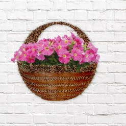 Panacea Fern & Rope Natural Semi-circle Rattan Hanging Basket, 40cm -Outdoor Garden Shop panacea fern rope natural semi circle rattan hanging basket 40cm0093432815366 01i BQ