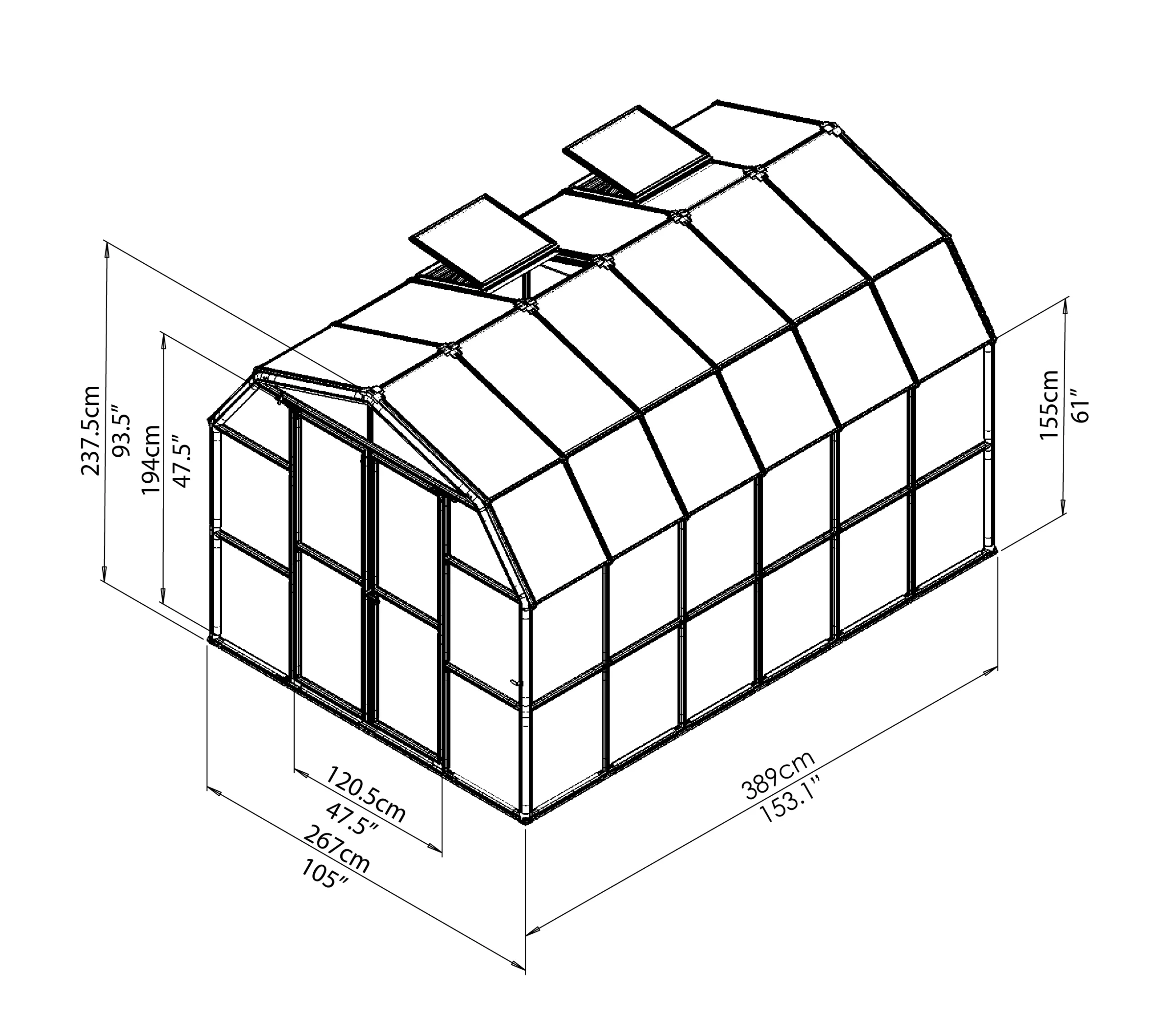 Rion Grand Gardner Green 8x12 Greenhouse 10 Rion Grand Gardner Green 8x12 Greenhouse - Image 8