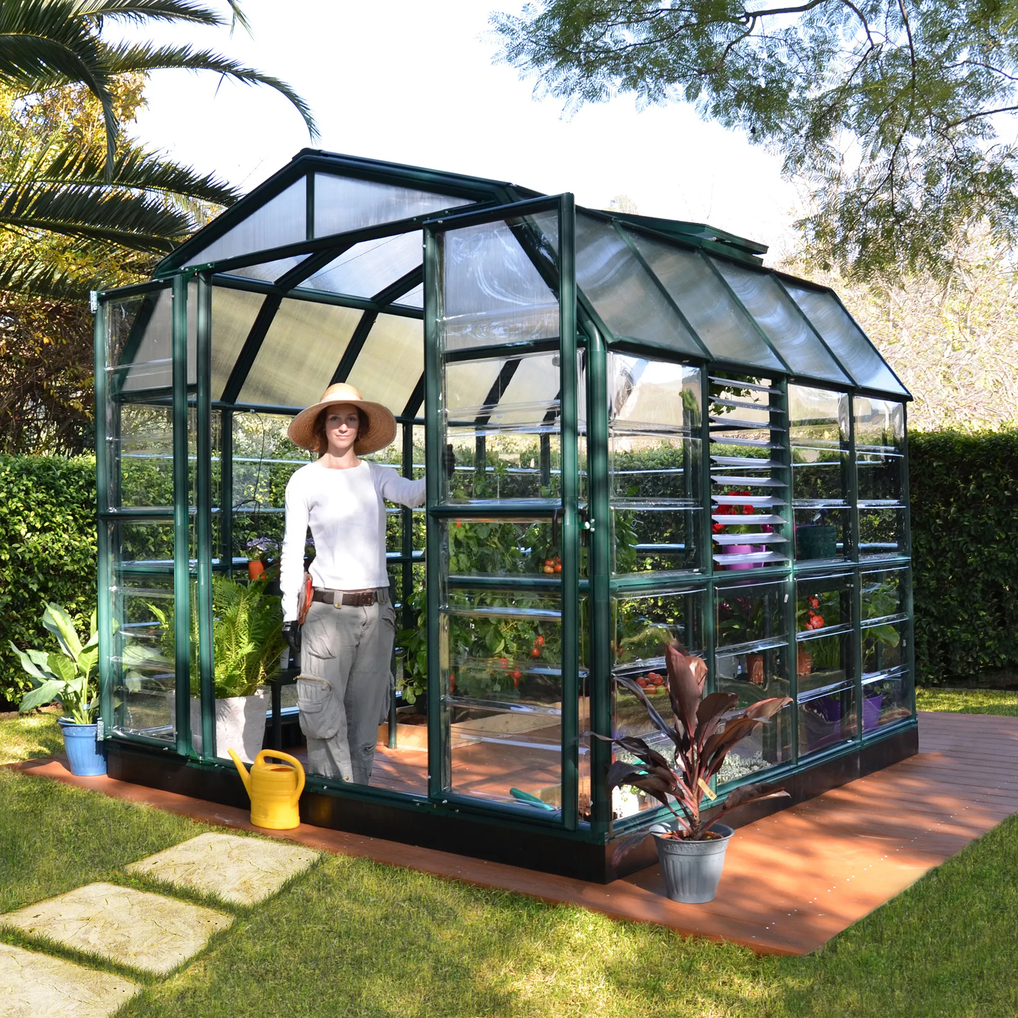 Rion Grand Gardner Green 8x8 Greenhouse 4 Rion Grand Gardner Green 8x8 Greenhouse - Image 2