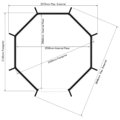 Rowlinson Buckingham Natural Octagonal Gazebo, (W)3.57m (D)3.57m - Assembly Required -Outdoor Garden Shop rowlinson buckingham natural octagonal gazebo w 3 57m d 3 57m assembly required5013856009948 01t