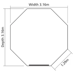 Rowlinson Octagonal Gazebo, (W)3.57m (D)3.57m - Assembly Service Included -Outdoor Garden Shop rowlinson octagonal gazebo w 3 57m d 3 57m assembly service included5013856996361 03t BQ