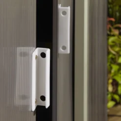 Rowlinson Trentvale 10x8 Apex Light Grey Metal Shed -Outdoor Garden Shop rowlinson trentvale 10x8 apex light grey metal shed5013856206231 40c bq