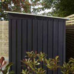 Rowlinson Trentvale 6x4 Pent Dark Grey Metal Shed -Outdoor Garden Shop rowlinson trentvale 6x4 pent dark grey metal shed5013856206200 36c bq