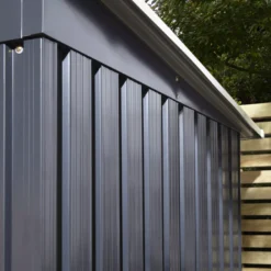 Rowlinson Trentvale 6x4 Pent Dark Grey Metal Shed -Outdoor Garden Shop rowlinson trentvale 6x4 pent dark grey metal shed5013856206200 38c bq