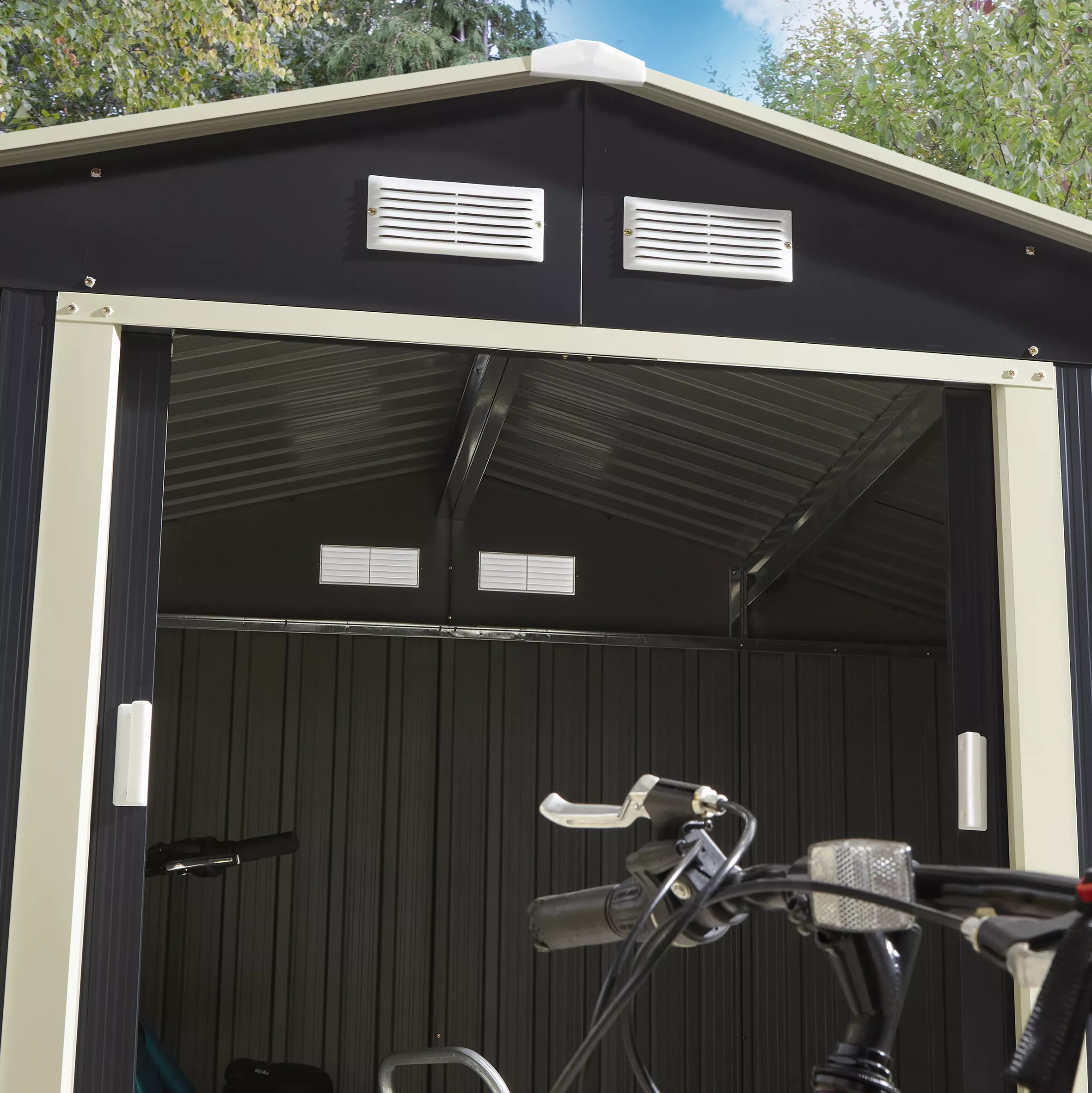 Rowlinson Trentvale 8x6 Apex Dark Grey Metal Shed 13 Rowlinson Trentvale 8x6 Apex Dark Grey Metal Shed - Image 11