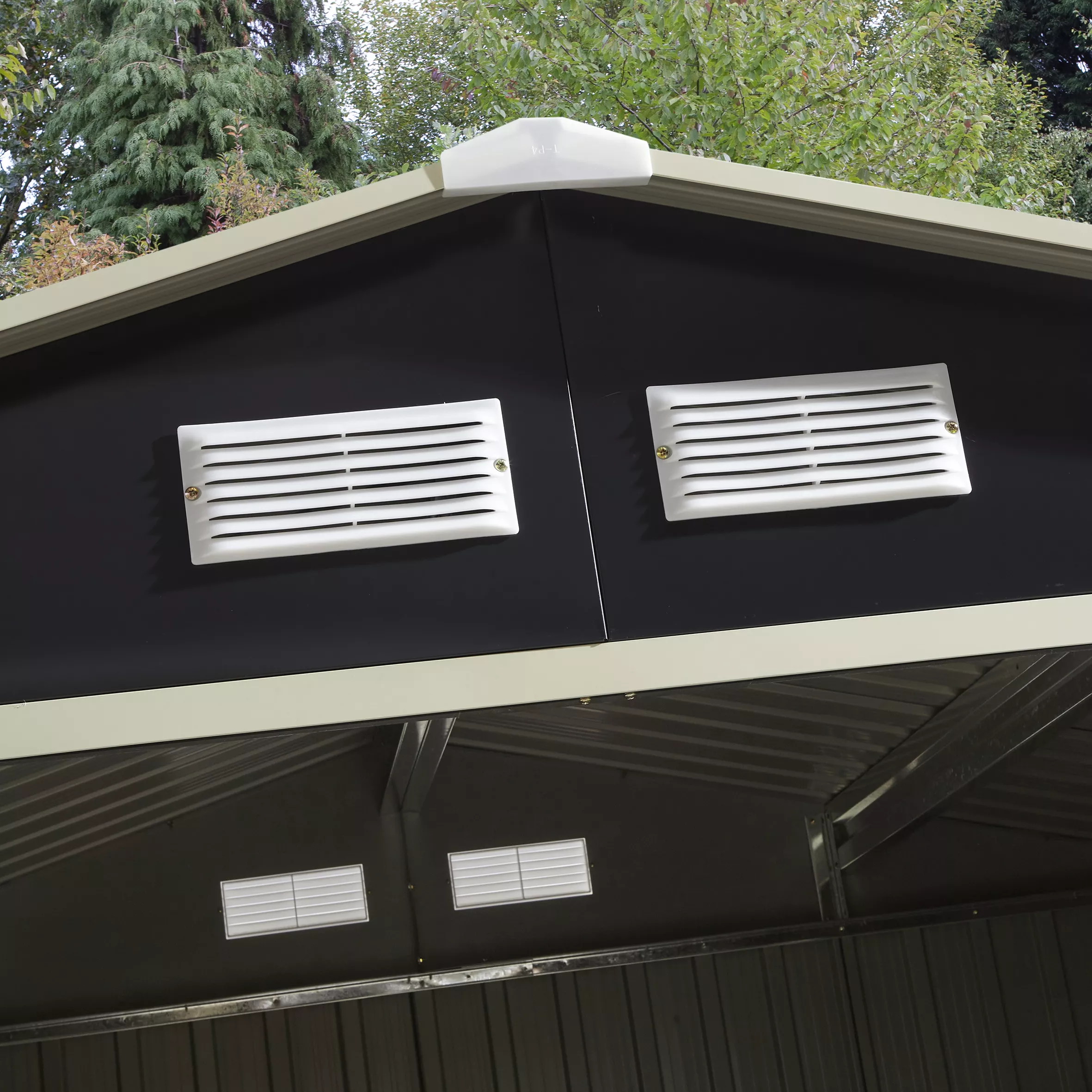 Rowlinson Trentvale 8x6 Apex Dark Grey Metal Shed 6 Rowlinson Trentvale 8x6 Apex Dark Grey Metal Shed - Image 4