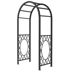 Rowlinson Wrenbury Round Top Steel Arch -Outdoor Garden Shop rowlinson wrenbury round top steel arch5013856996170 01c