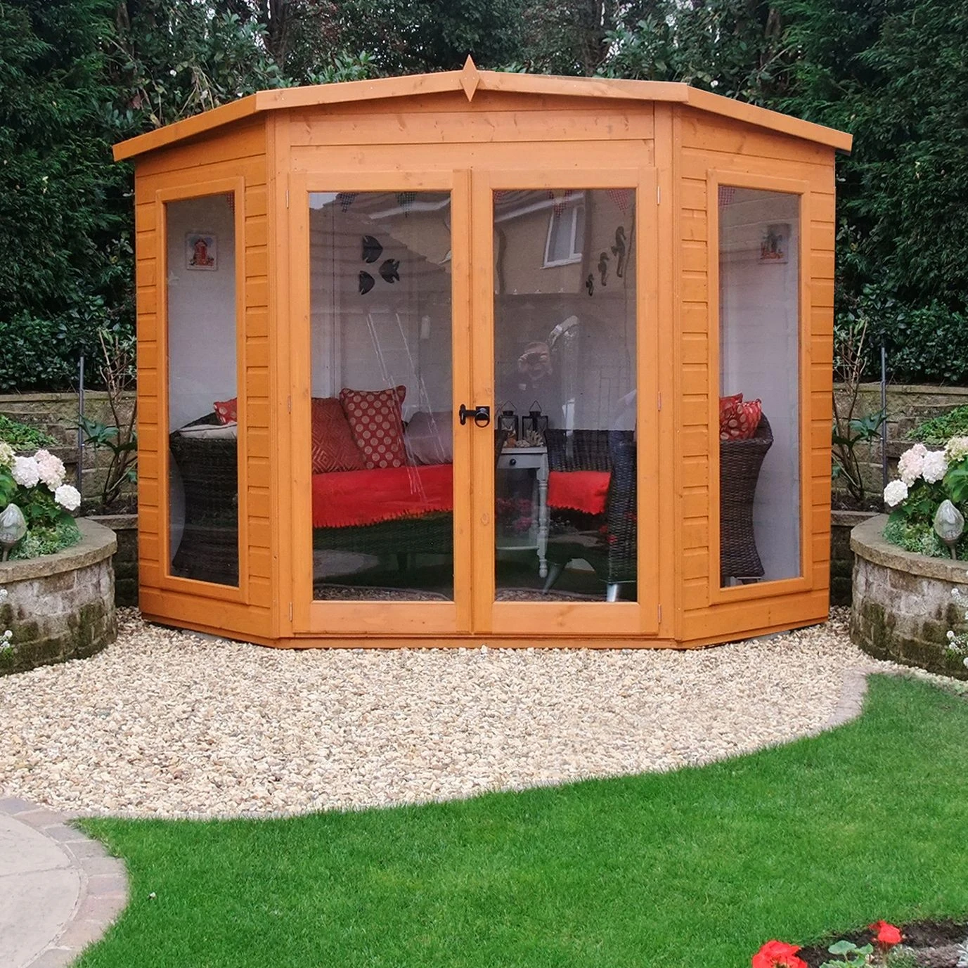 Shire Barclay 7x7 Safety Acrylic Pent Shiplap Wooden Summer House - Base Not Included 5 Shire Barclay 7x7 Safety Acrylic Pent Shiplap Wooden Summer House - Base Not Included - Image 3
