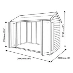 Shire Blenheim 10x8 Apex Shiplap Wooden Summer House With Bi-fold Door - Assembly Service Included -Outdoor Garden Shop shire blenheim 10x8 apex shiplap wooden summer house with bi fold door assembly service included5019804111213 03t