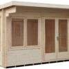 Shire Danbury 12x10 Glass Pent Tongue & Groove Wooden Cabin - Base Not Included