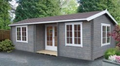 Shire Elveden 26x14 Glass Apex Tongue & Groove Wooden Cabin - Base Not Included -Outdoor Garden Shop shire elveden 26x14 glass apex tongue groove wooden cabin base not included5019804111534 01i