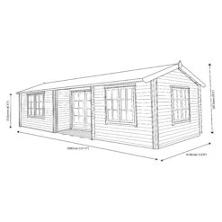 Shire Elveden 26x14 Glass Apex Tongue & Groove Wooden Cabin - Base Not Included -Outdoor Garden Shop shire elveden 26x14 glass apex tongue groove wooden cabin base not included5019804111534 03t