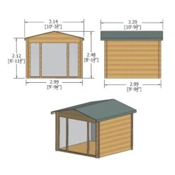 Shire Epping 10x10 Ft Toughened Glass Apex Tongue & Groove Wooden Cabin With Tile Roof -Outdoor Garden Shop shire epping 10x10 ft toughened glass apex tongue groove wooden cabin with tile roof5019804119561 01t bq