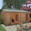 Shire Firestone 13x17 Toughened Glass Apex Tongue & Groove Wooden Cabin - Assembly Service Included -Outdoor Garden Shop shire firestone 13x17 toughened glass apex tongue groove wooden cabin assembly service included5019804119950 01i bq