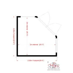 Shire Hampton 7x7 Toughened Glass Pent Shiplap Wooden Summer House - Base Not Included -Outdoor Garden Shop shire hampton 7x7 toughened glass pent shiplap wooden summer house base not included5019804111121 02t