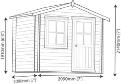 Shire Hartley 7x7 Glass Apex Tongue & Groove Wooden Cabin - Base Not Included -Outdoor Garden Shop shire hartley 7x7 glass apex tongue groove wooden cabin base not included5019804197712 03t