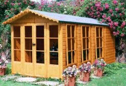 Shire Kensington 13x7 Apex Shiplap Wooden Summer House - Base Not Included -Outdoor Garden Shop shire kensington 13x7 apex shiplap wooden summer house base not included5019804198139 01i bq