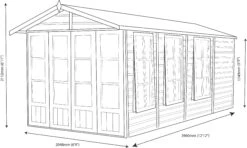 Shire Kensington 13x7 Apex Shiplap Wooden Summer House - Base Not Included -Outdoor Garden Shop shire kensington 13x7 apex shiplap wooden summer house base not included5019804198139 02t