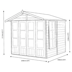 Shire Kensington 7x7 Toughened Glass Apex Shiplap Wooden Summer House - Base Included -Outdoor Garden Shop shire kensington 7x7 toughened glass apex shiplap wooden summer house base included5019804111190 03t