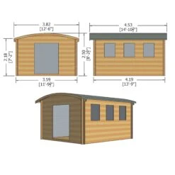 Shire Kilburn 12x14 Ft Toughened Glass Curved Tongue & Groove Wooden Cabin -Outdoor Garden Shop shire kilburn 12x14 ft toughened glass curved tongue groove wooden cabin5019804119684 02t bq
