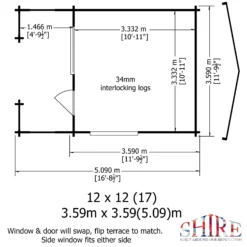 Shire Kinver 12x12 Toughened Glass Apex Tongue & Groove Wooden Cabin -Outdoor Garden Shop shire kinver 12x12 toughened glass apex tongue groove wooden cabin5019804111381 01i bq
