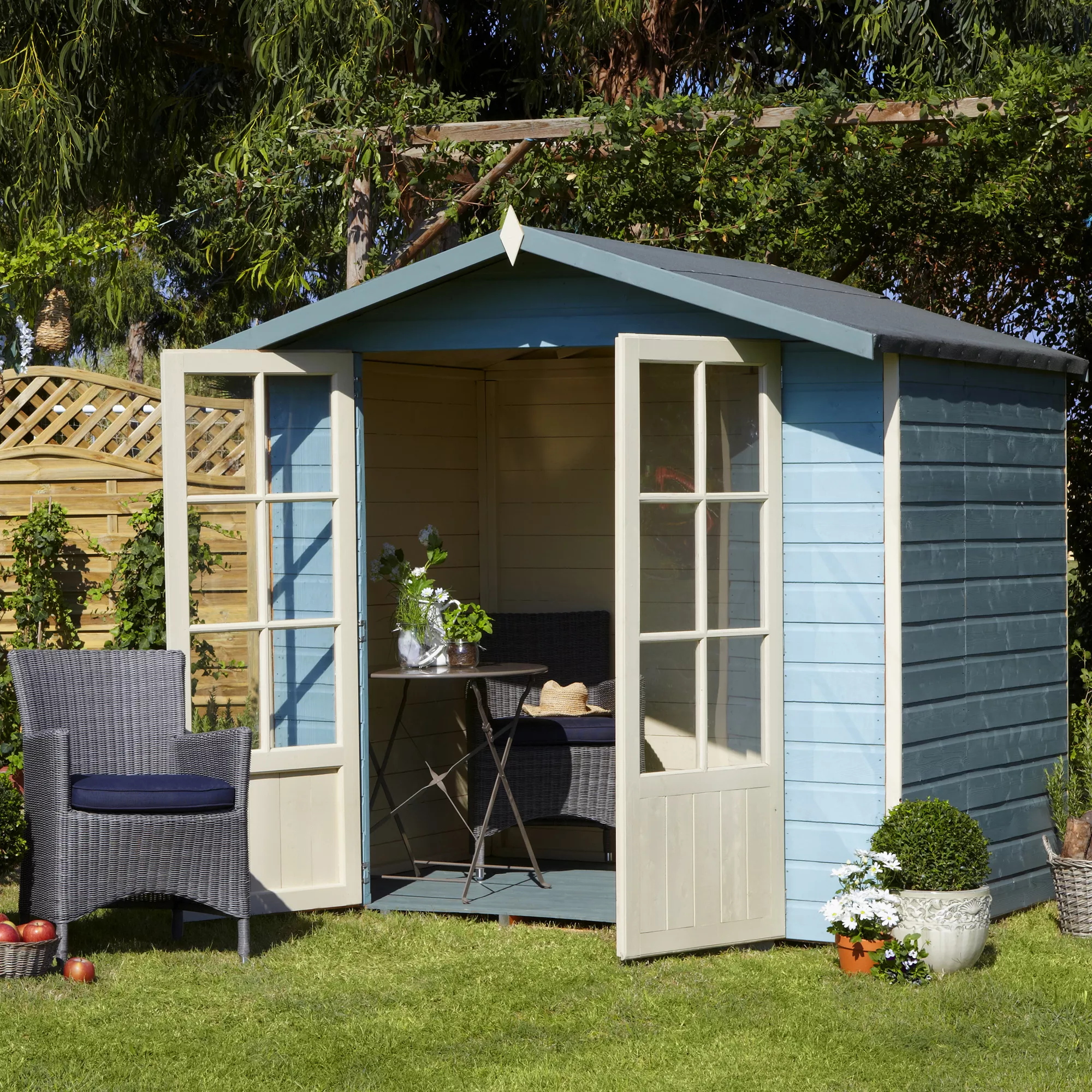 Shire Lumley 7x5 Glass Apex Shiplap Wooden Summer House - Base Included 9 Shire Lumley 7x5 Glass Apex Shiplap Wooden Summer House - Base Included - Image 7
