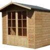 Shire Lumley 7x5 Toughened Glass Apex Shiplap Wooden Summer House - Base Not Included -Outdoor Garden Shop shire lumley 7x5 toughened glass apex shiplap wooden summer house base not included5019804210824 01c bq