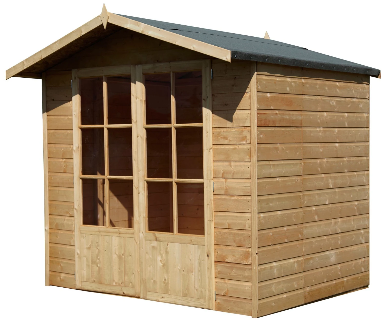 Shire Lumley 7x5 Toughened Glass Apex Shiplap Wooden Summer House - Base Not Included 3 Shire Lumley 7x5 Toughened Glass Apex Shiplap Wooden Summer House - Base Not Included
