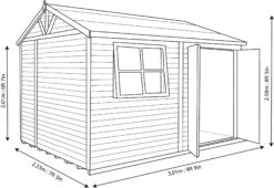 Shire Mammoth 10x7 Glass Apex Wooden Workshop - Base Not Included -Outdoor Garden Shop shire mammoth 10x7 glass apex wooden workshop base not included5019804703180 03t
