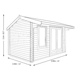 Shire Marlborough 12x12 Glass Apex Tongue & Groove Wooden Cabin - Base Not Included -Outdoor Garden Shop shire marlborough 12x12 glass apex tongue groove wooden cabin base not included5019804112456 03t