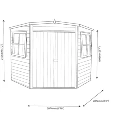 Shire Murrow 7x7 Ft Pent Shiplap Wooden 2 Door 2 Windows Shed With Floor - Assembly Service Included -Outdoor Garden Shop shire murrow 7x7 ft pent shiplap wooden 2 door 2 windows shed with floor assembly service included5019804773886 19bq