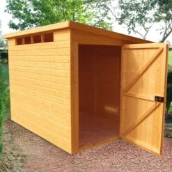 Shire Security Cabin 10x8 Ft Pent Shiplap Wooden Shed With Floor - Assembly Service Included -Outdoor Garden Shop shire security cabin 10x8 ft pent shiplap wooden shed with floor assembly service included5019804112210 03i bq