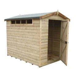 Shire Security Cabin 8x6 Ft Apex Shiplap Wooden 3 Windows Shed With Floor - Assembly Service Included
