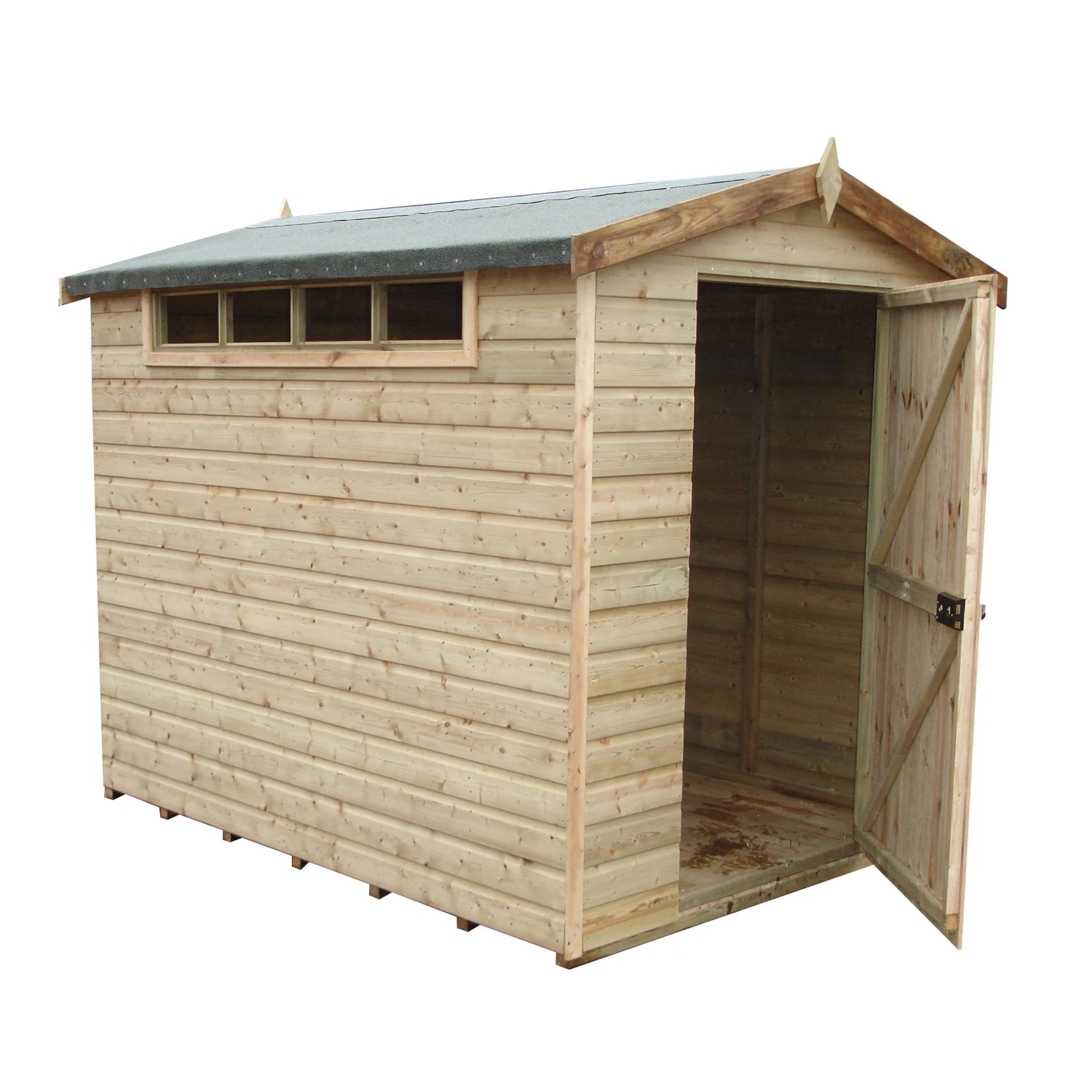 Shire Security Cabin 8x6 Ft Apex Shiplap Wooden 3 Windows Shed With Floor - Assembly Service Included 3 Shire Security Cabin 8x6 Ft Apex Shiplap Wooden 3 Windows Shed With Floor - Assembly Service Included