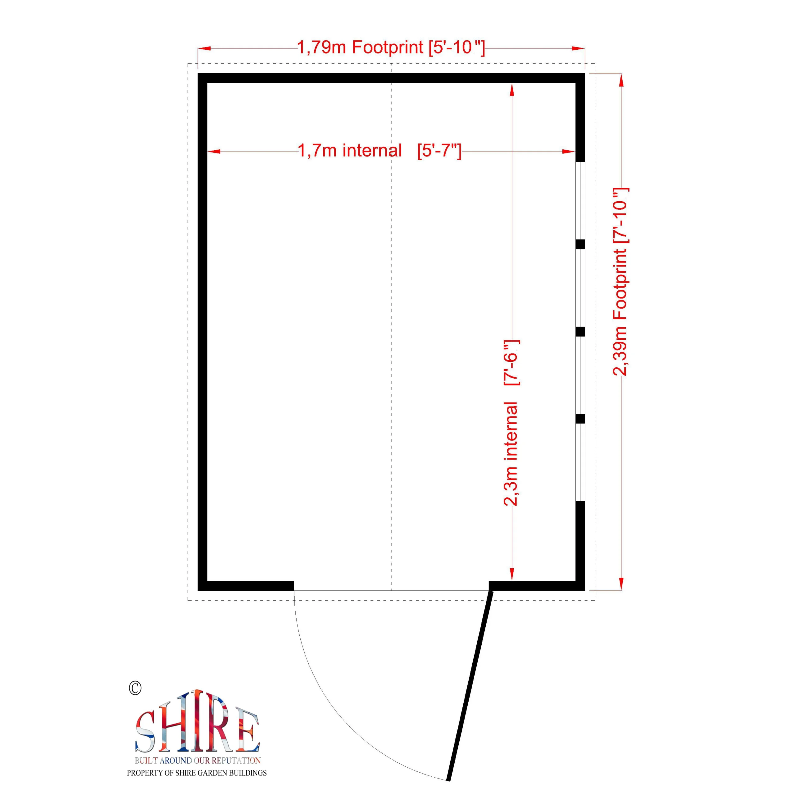 Shire Security Cabin 8x6 Ft Apex Shiplap Wooden 3 Windows Shed With Floor - Assembly Service Included 5 Shire Security Cabin 8x6 Ft Apex Shiplap Wooden 3 Windows Shed With Floor - Assembly Service Included - Image 3