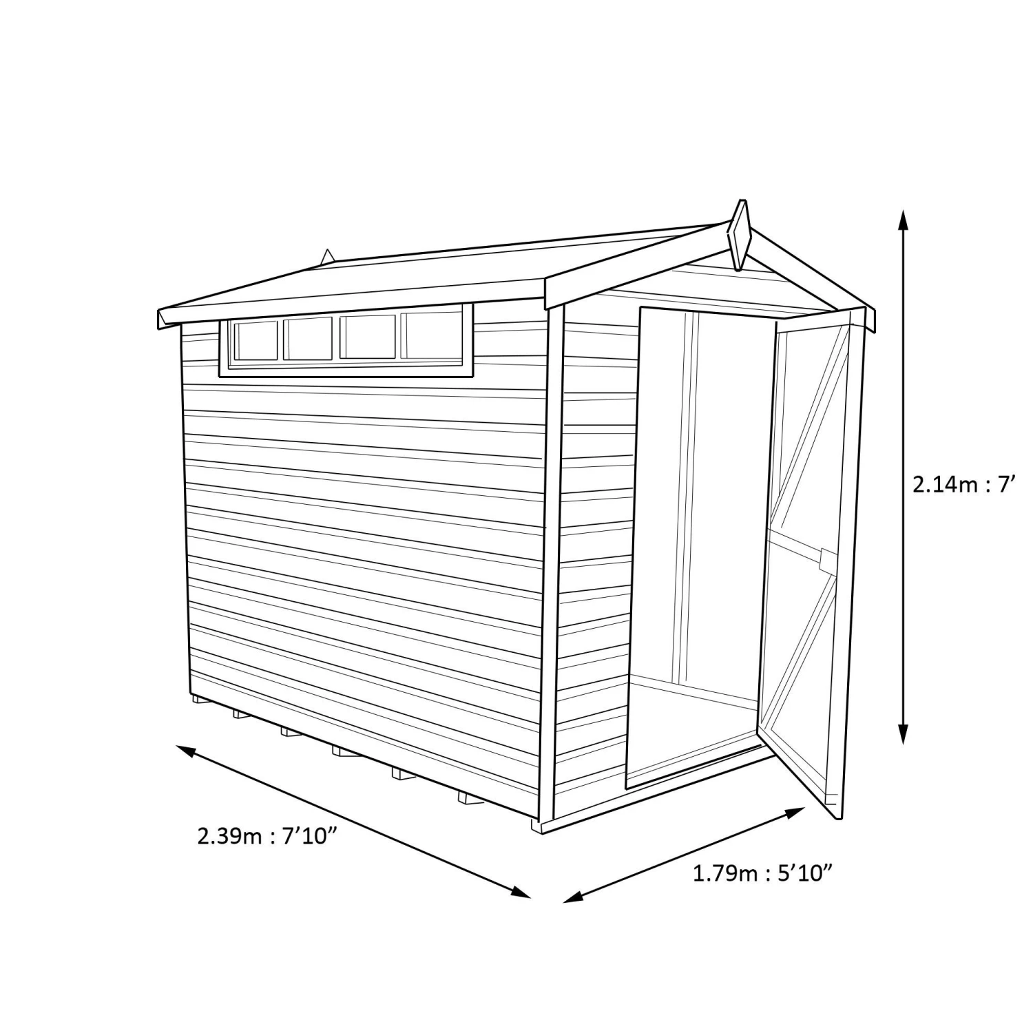 Shire Security Cabin 8x6 Ft Apex Shiplap Wooden 3 Windows Shed With Floor - Assembly Service Included 6 Shire Security Cabin 8x6 Ft Apex Shiplap Wooden 3 Windows Shed With Floor - Assembly Service Included - Image 4