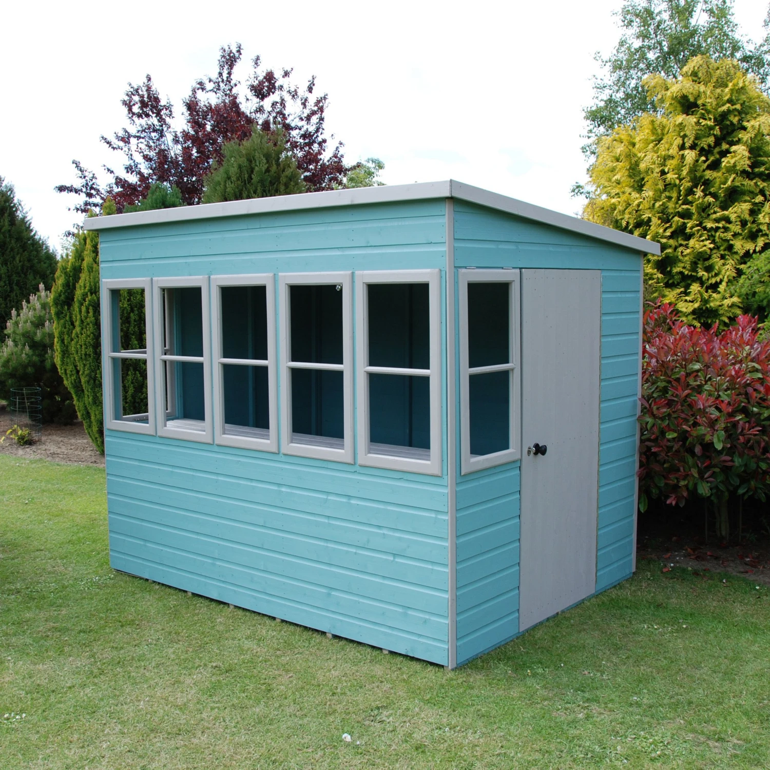 Shire Sun 8x6 Glass Pent Shiplap Wooden Summer House - Base Not Included 6 Shire Sun 8x6 Glass Pent Shiplap Wooden Summer House - Base Not Included - Image 4