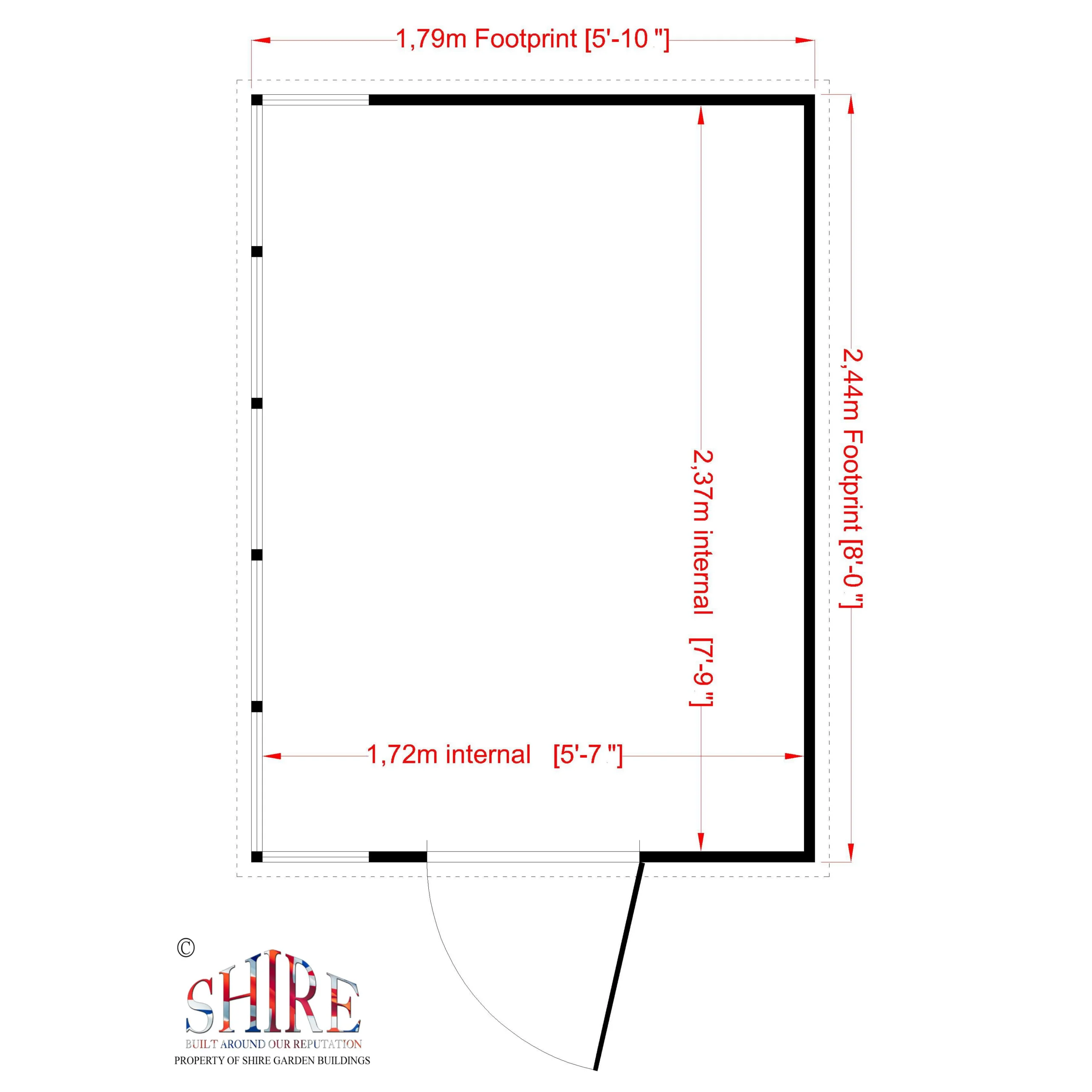 Shire Sun 8x6 Glass Pent Shiplap Wooden Summer House - Base Not Included 12 Shire Sun 8x6 Glass Pent Shiplap Wooden Summer House - Base Not Included - Image 10