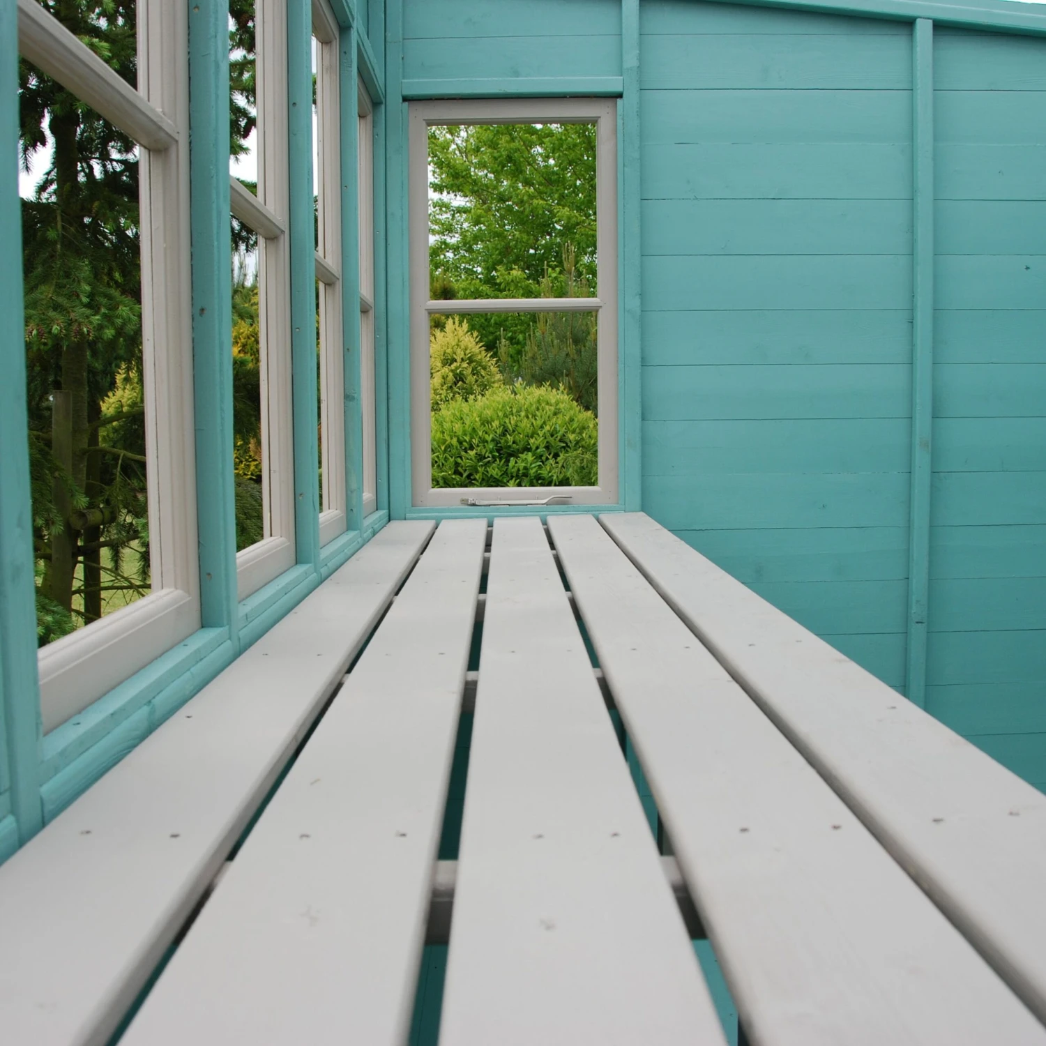 Shire Sun 8x6 Glass Pent Shiplap Wooden Summer House - Base Not Included 9 Shire Sun 8x6 Glass Pent Shiplap Wooden Summer House - Base Not Included - Image 7