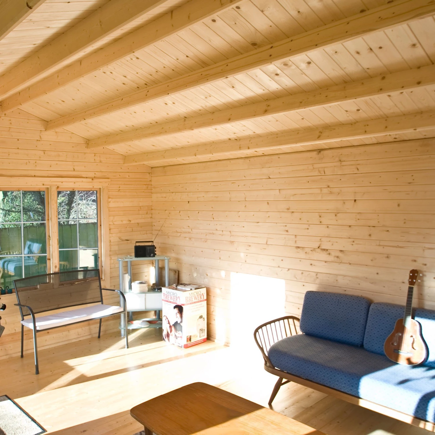 Shire Twyford 16x17 Toughened Glass Apex Tongue & Groove Wooden Cabin - Base Not Included 4 Shire Twyford 16x17 Toughened Glass Apex Tongue & Groove Wooden Cabin - Base Not Included - Image 2