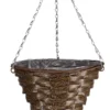 Smart Garden Faux Rattan Brown Cone Plastic Hanging Basket, 34cm -Outdoor Garden Shop smart garden faux rattan brown cone plastic hanging basket 34cm5050642029483 01c bq